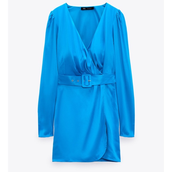 Zara Belted Satin Effec Dress - Picture 12 of 12